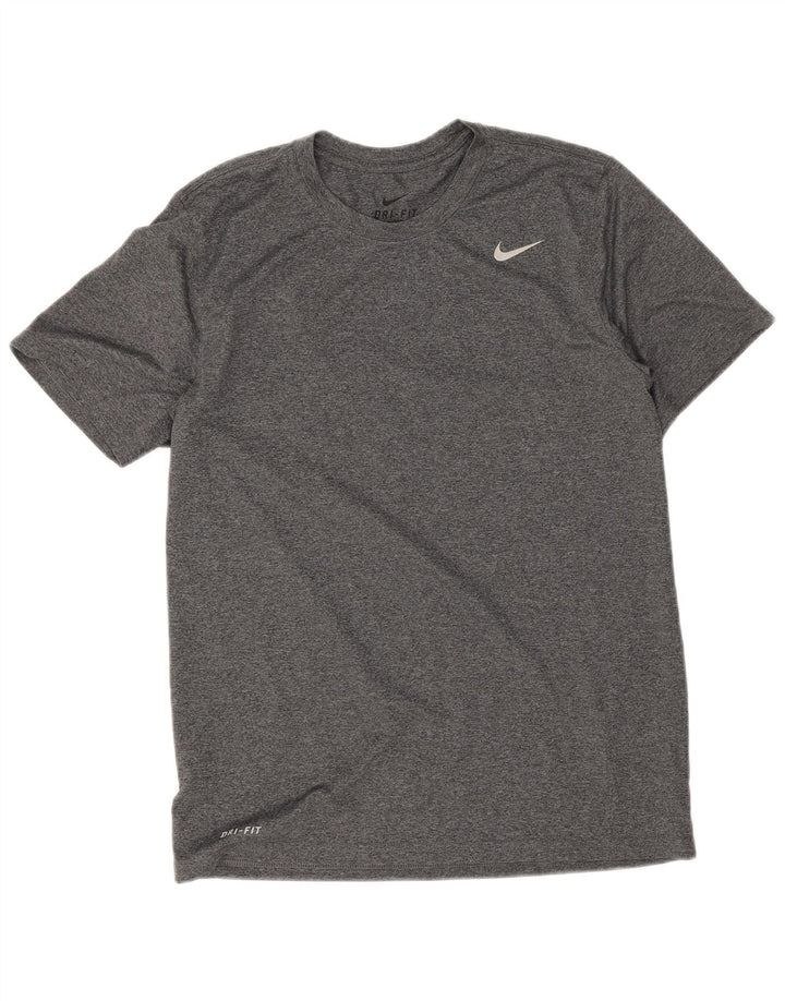 T-shirt Nike Dri Fit da uomo, grande, in poliestere chiazzato grigio