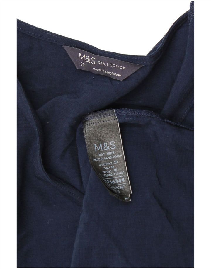 Top camicetta da donna Marks & Spencer UK 20 2XL viscosa blu navy