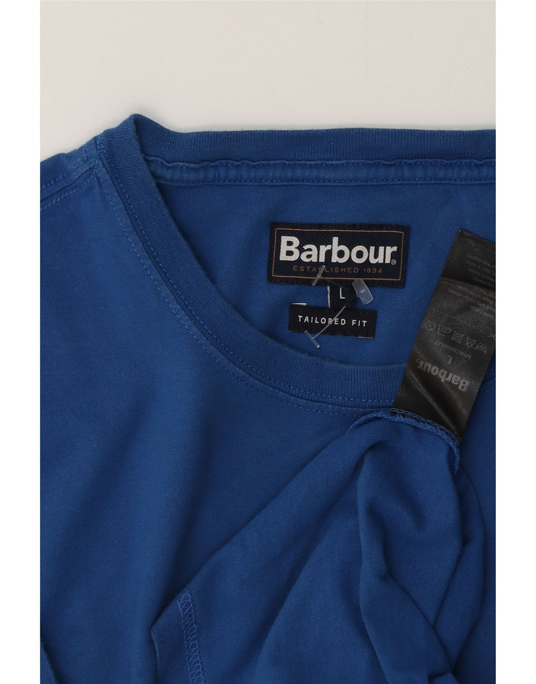 BARBOUR T-shirt sartoriale da uomo, taglia grande, in cotone blu