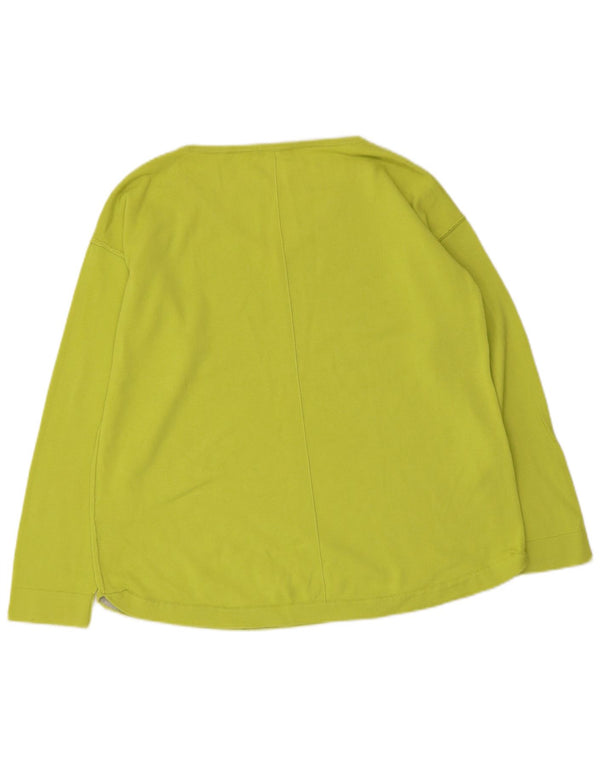WHITE STUFF Maglione da donna con scollo a V UK 14 Grande cotone verde