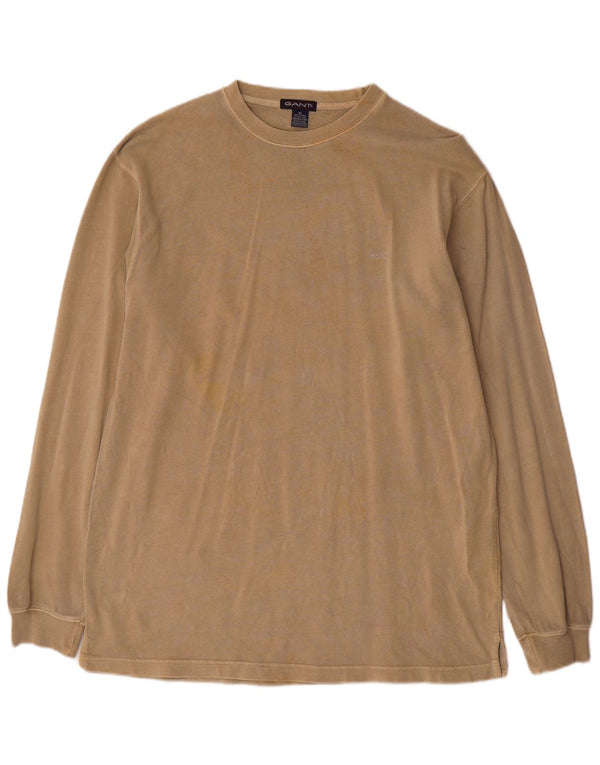 Gant Maglia da Uomo a Maniche Lunghe XL in Cotone Beige