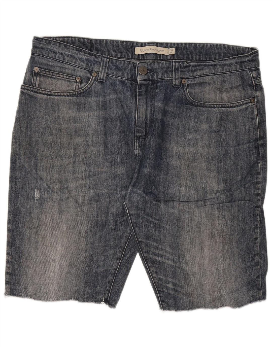 Pantaloncini di jeans da uomo Calvin Klein W36 Large Blu Cotone