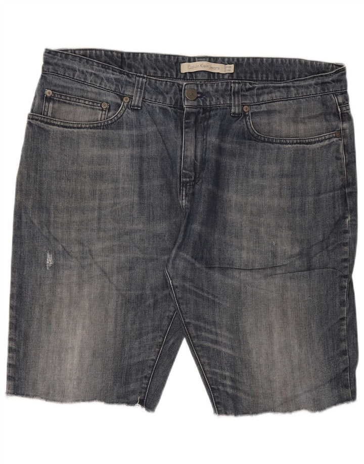 Pantaloncini di jeans da uomo Calvin Klein W36 Large Blu Cotone