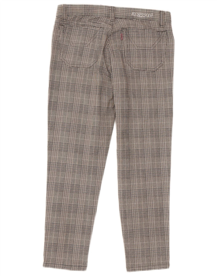 Pantaloni corti slim da donna Jeckerson W26 L25 pied de poule grigi