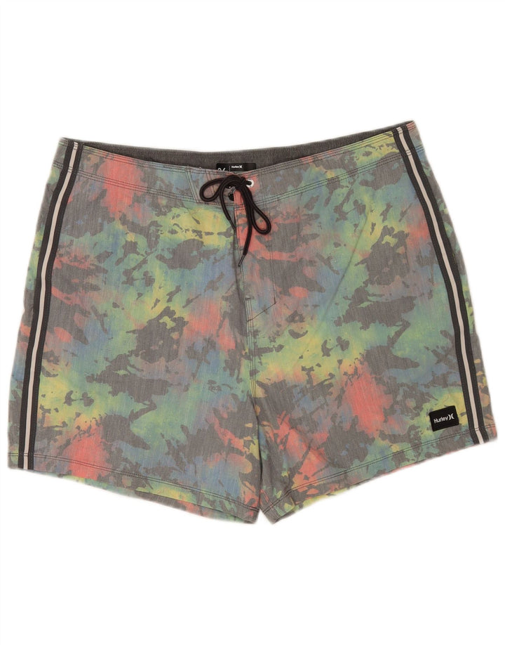 Pantaloncini da bagno Hurley Phantom da uomo, grandi, in cotone tie-dye multicolore