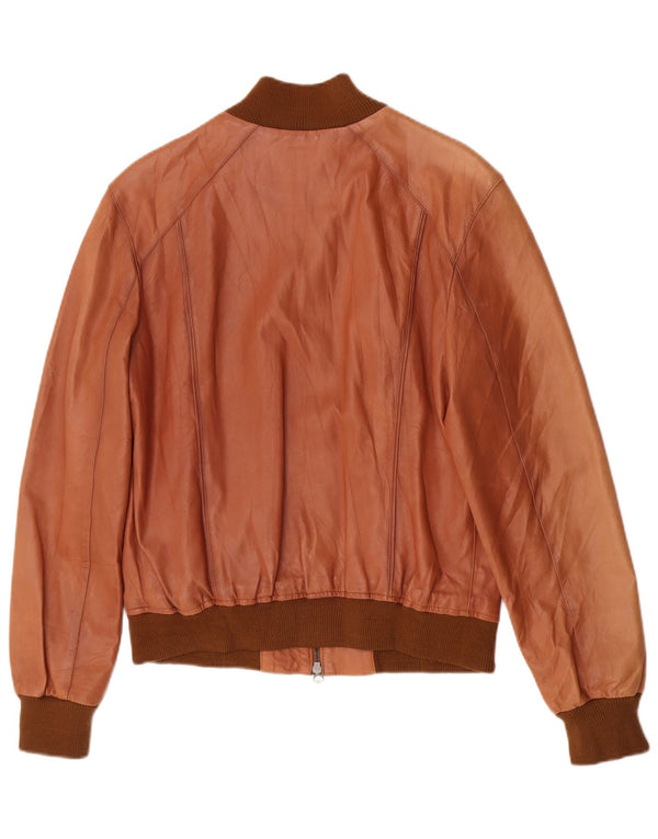 Vimapel Giubbotto Bomber in Pelle da Uomo IT 50 Large in Pelle Marrone