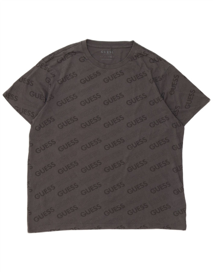 T-shirt grafica da uomo Guess Top 2XL in cotone grigio