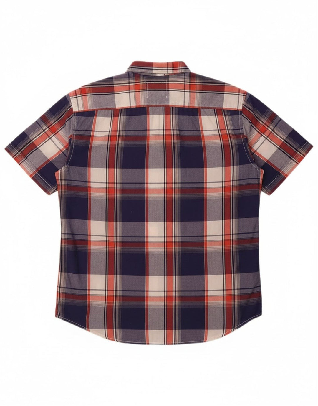 Angelo Litrico Camicia da uomo slim fit a maniche corte taglia 43/44 XL a quadri blu