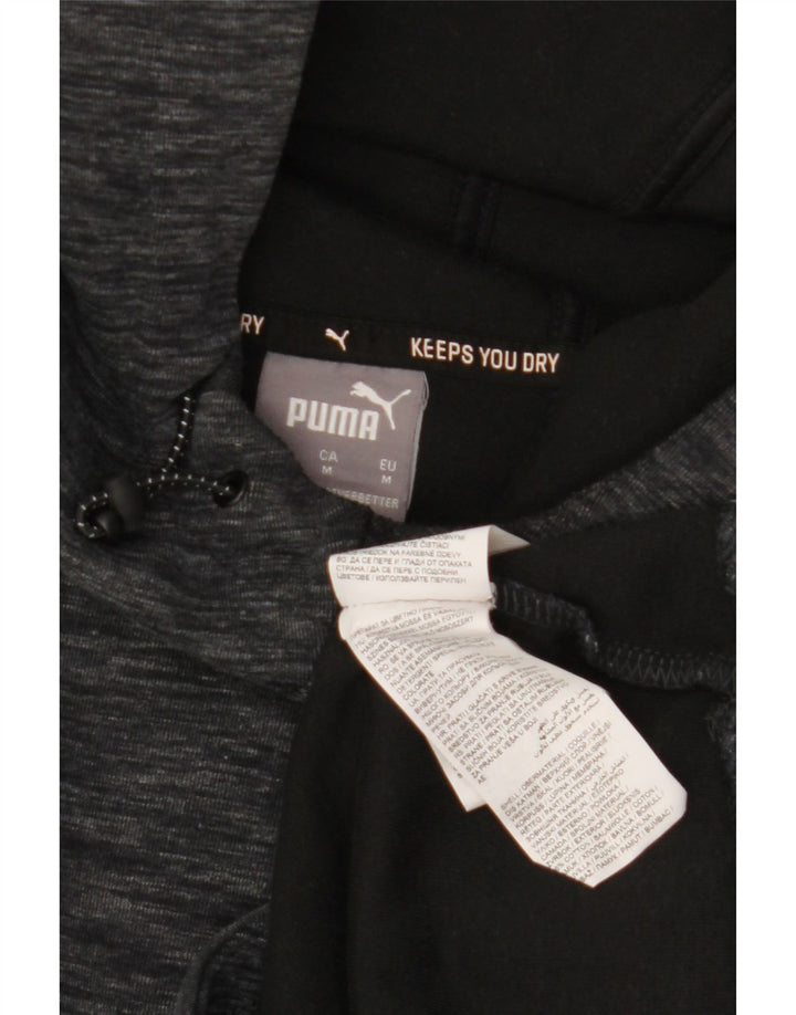 Felpa con cappuccio da uomo Puma in cotone chiazzato grigio medio