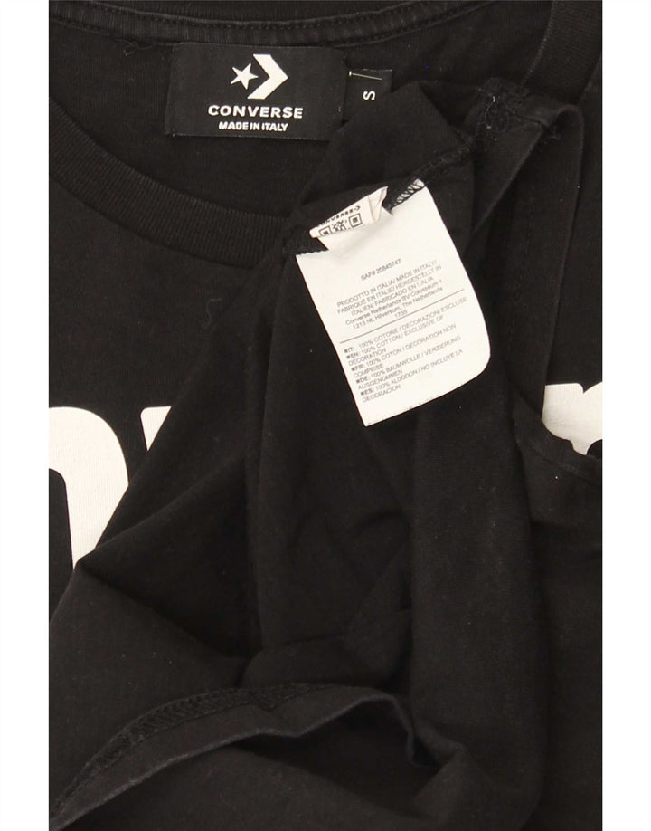 T-shirt grafica da uomo Converse Top piccola in cotone nero