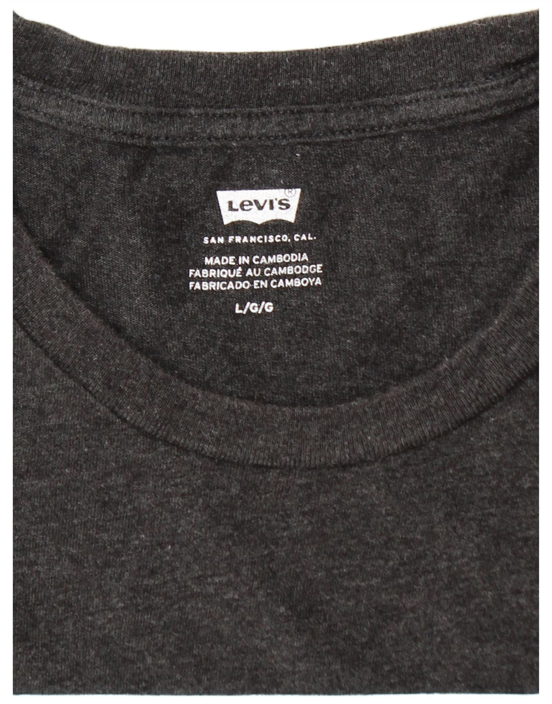 T-shirt grafica da uomo Levi's Top grande in cotone grigio