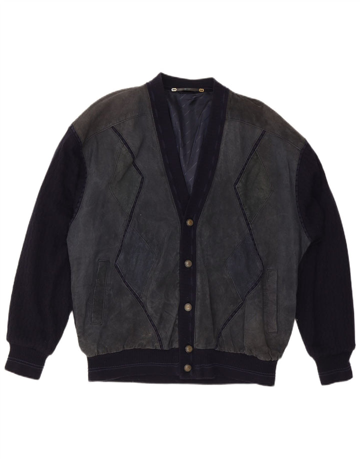 Maglione cardigan da uomo WESTBURY XL Acrilico color block blu navy