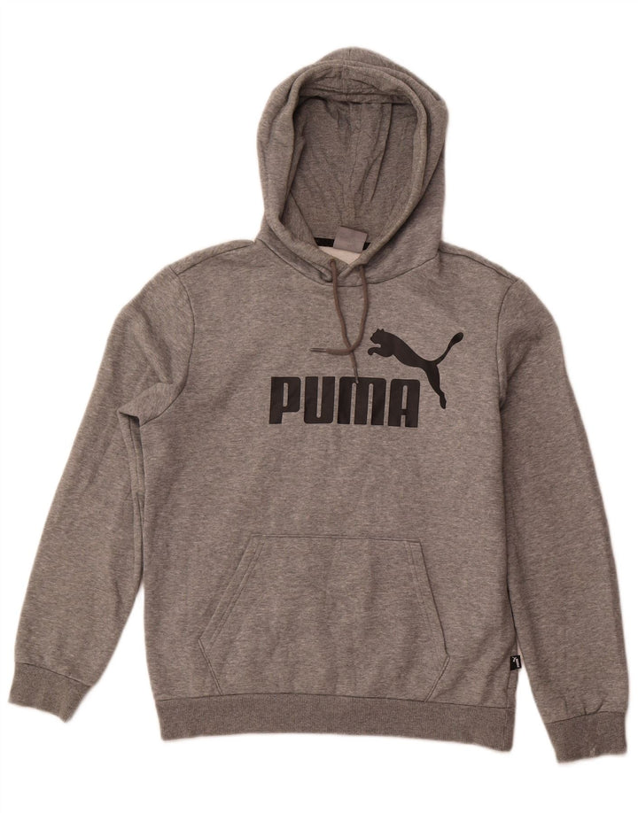 Felpa con cappuccio grafica da uomo Puma piccola grigia
