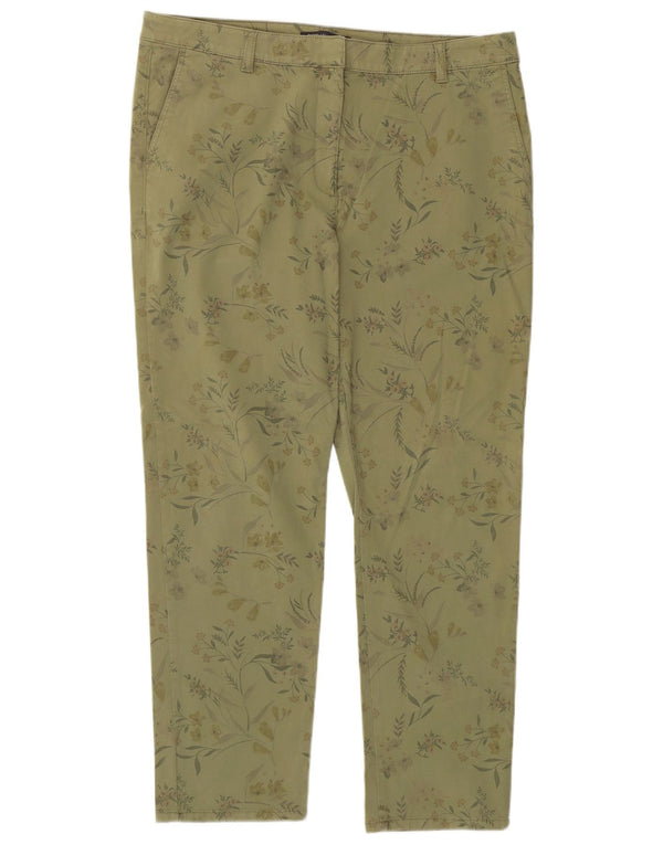 Pantaloni chino da donna Marks & Spencer UK 16 Large W34 L27 Khaki Floral