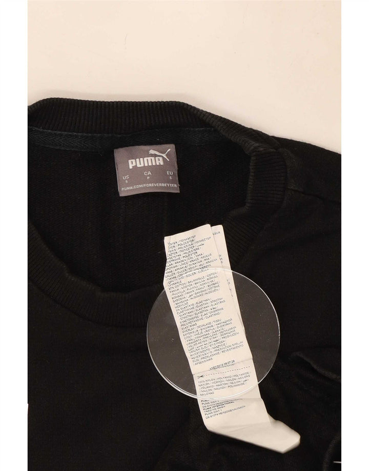 Felpa grafica da uomo Puma Maglione piccolo cotone nero