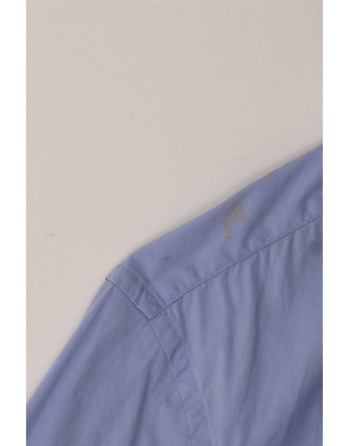 ZARA Mens Slim Fit Shirt Medium Blue Cotton Vintage Zara and Second-Hand Zara from Messina Hembry 