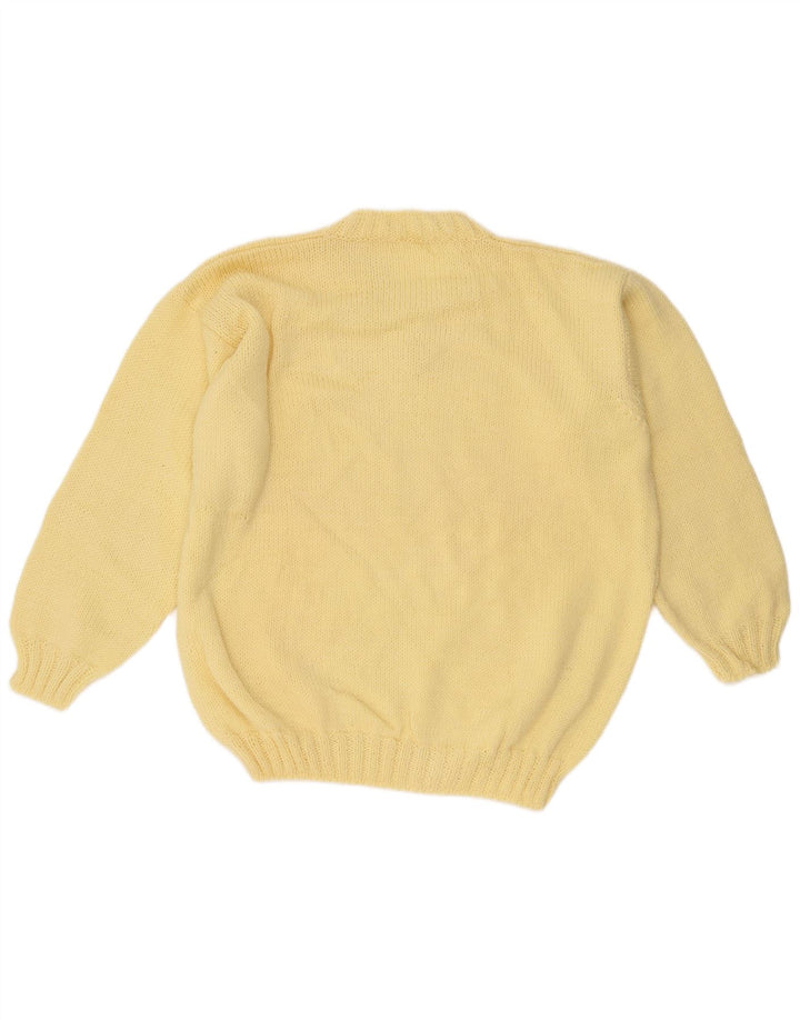 Maglione vintage da uomo con scollo a V grande giallo