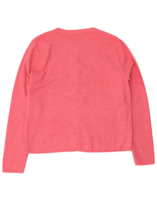 Zara Womens Cardigan Sweater UK 14 Large Pink Modal