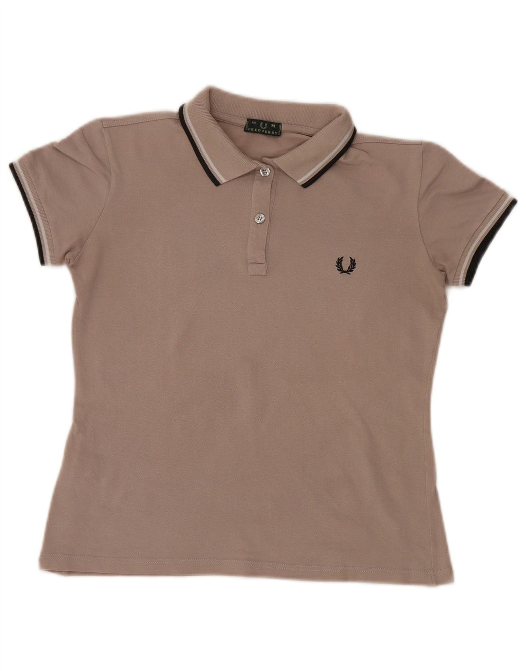 Polo da donna Fred Perry UK 12 in cotone grigio medio