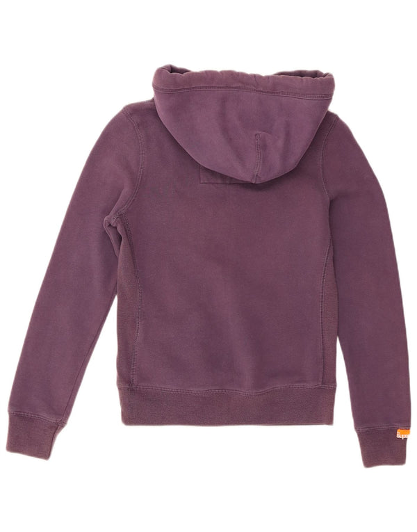 Felpa con cappuccio grafica da donna Superdry UK 6 XS cotone viola