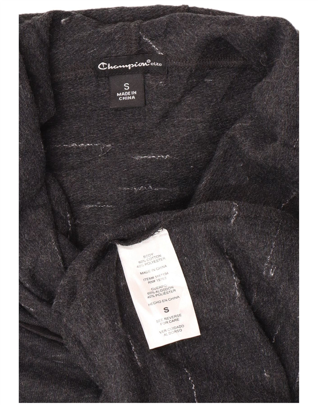 Maglione oversize con cappuccio da donna Champion UK 10 piccolo cotone chiazzato grigio