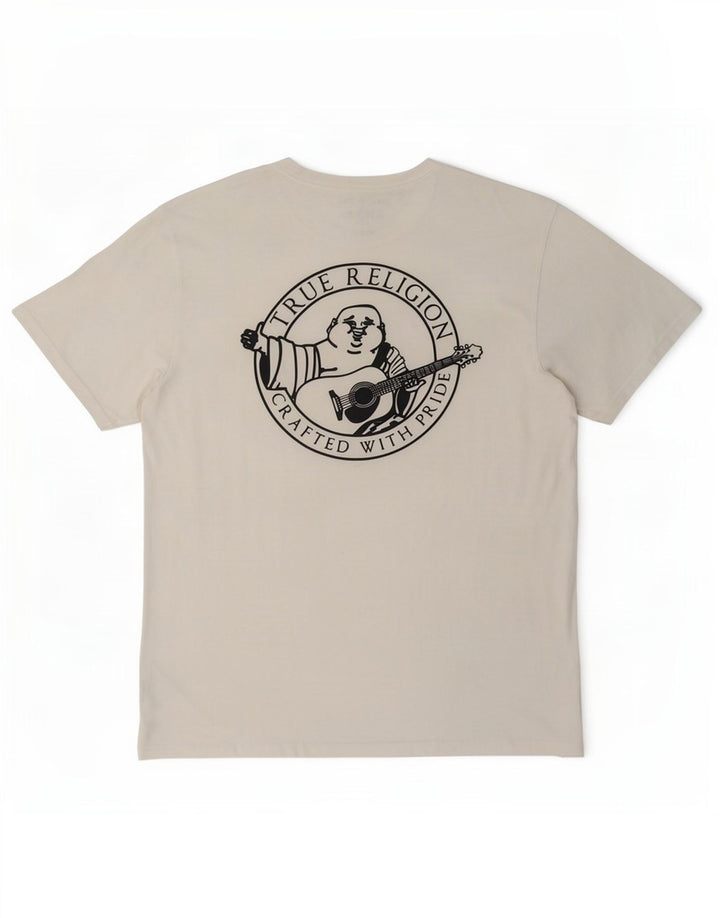 T-shirt grafica da uomo True Religion Top XL in cotone bianco