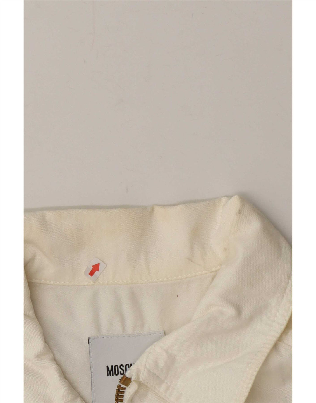 Giubbotto bomber da donna Moschino UK 12 medio cotone bianco sporco