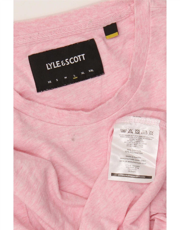 Lyle & Scott T-shirt da uomo Top grande in cotone chiazzato rosa