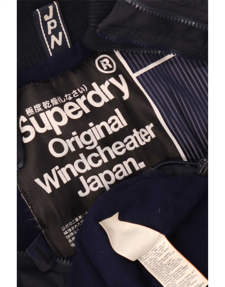 Giacca a vento da uomo Superdry Windcheater UK 40 Large in nylon blu navy