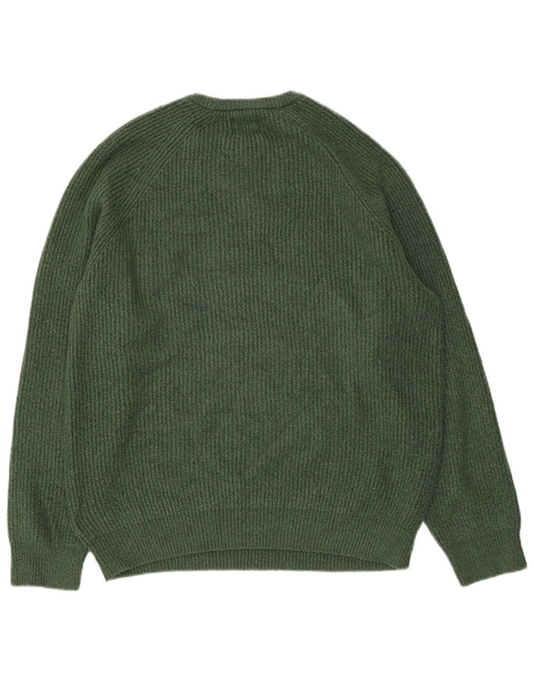 Maglione maglione girocollo da uomo Marks & Spencer grande verde in poliammide