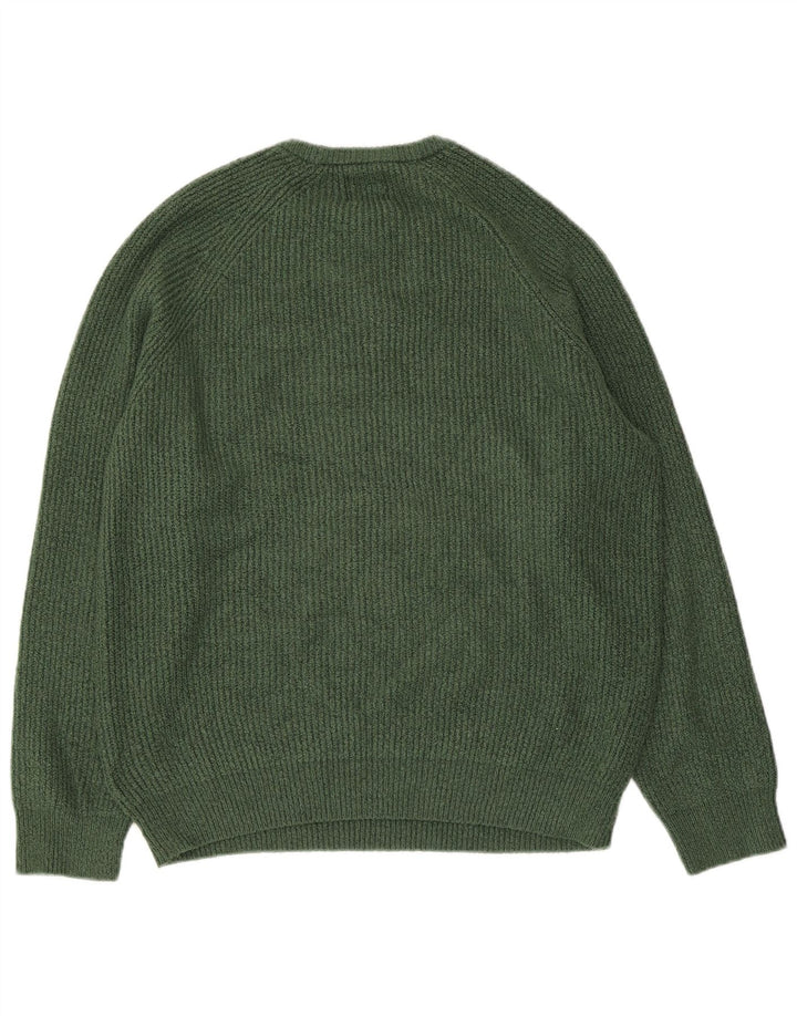 Maglione maglione girocollo da uomo Marks & Spencer grande verde in poliammide