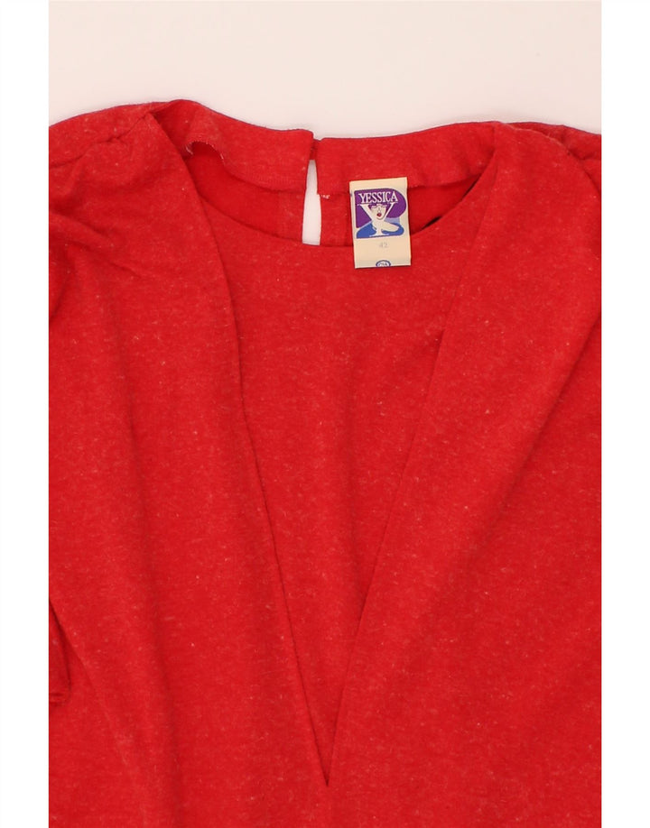 YESSICA Womens Drop Waist Dress IT 42 Medium Red Polyester Vintage Yessica and Second-Hand Yessica from Messina Hembry 