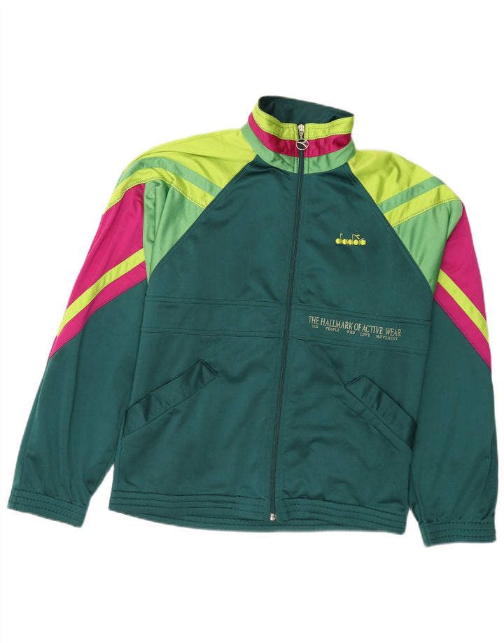 Giacca da tuta grafica da uomo Diadora UK 38 Colorblock verde medio