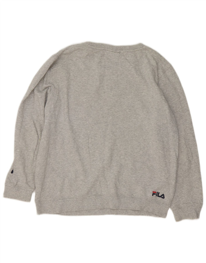 Fila Felpa grafica da uomo Maglione Cotone chiazzato grigio medio