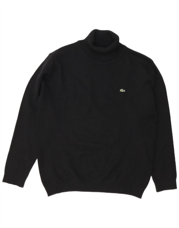 Maglione maglione da uomo a collo alto Lacoste taglia 8 3XL lana nera