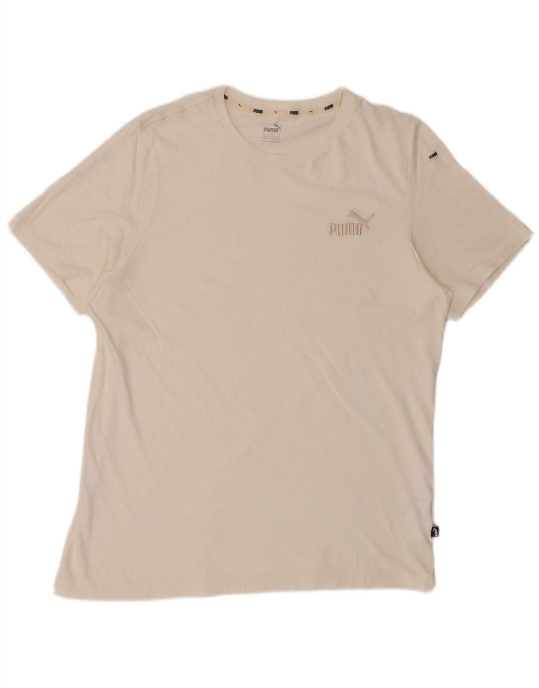 PUMA Mens T-Shirt Top Large White Cotton
