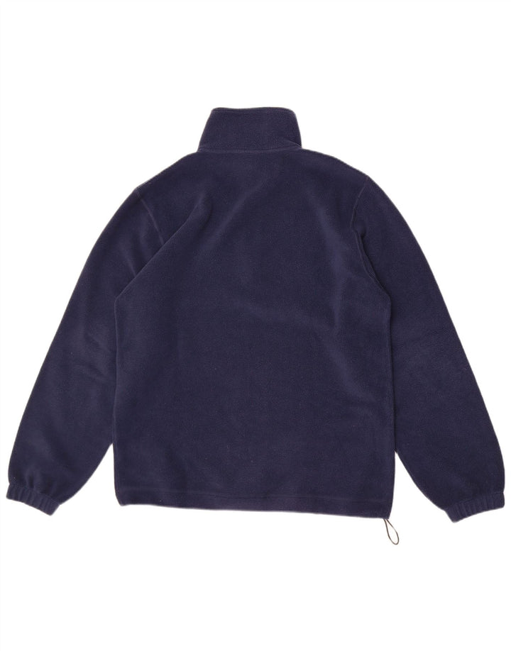 Maglione in pile da uomo Diadora con zip e collo medio in poliestere blu navy