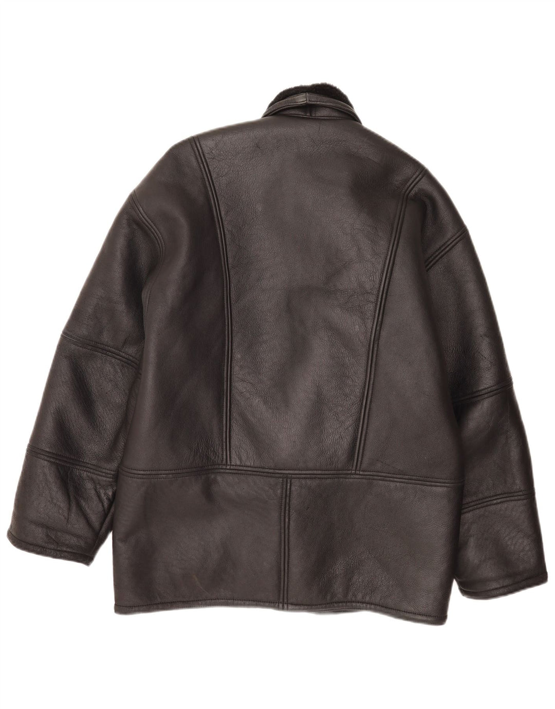 Giubbotto in shearling vintage da uomo IT 48 medio nero