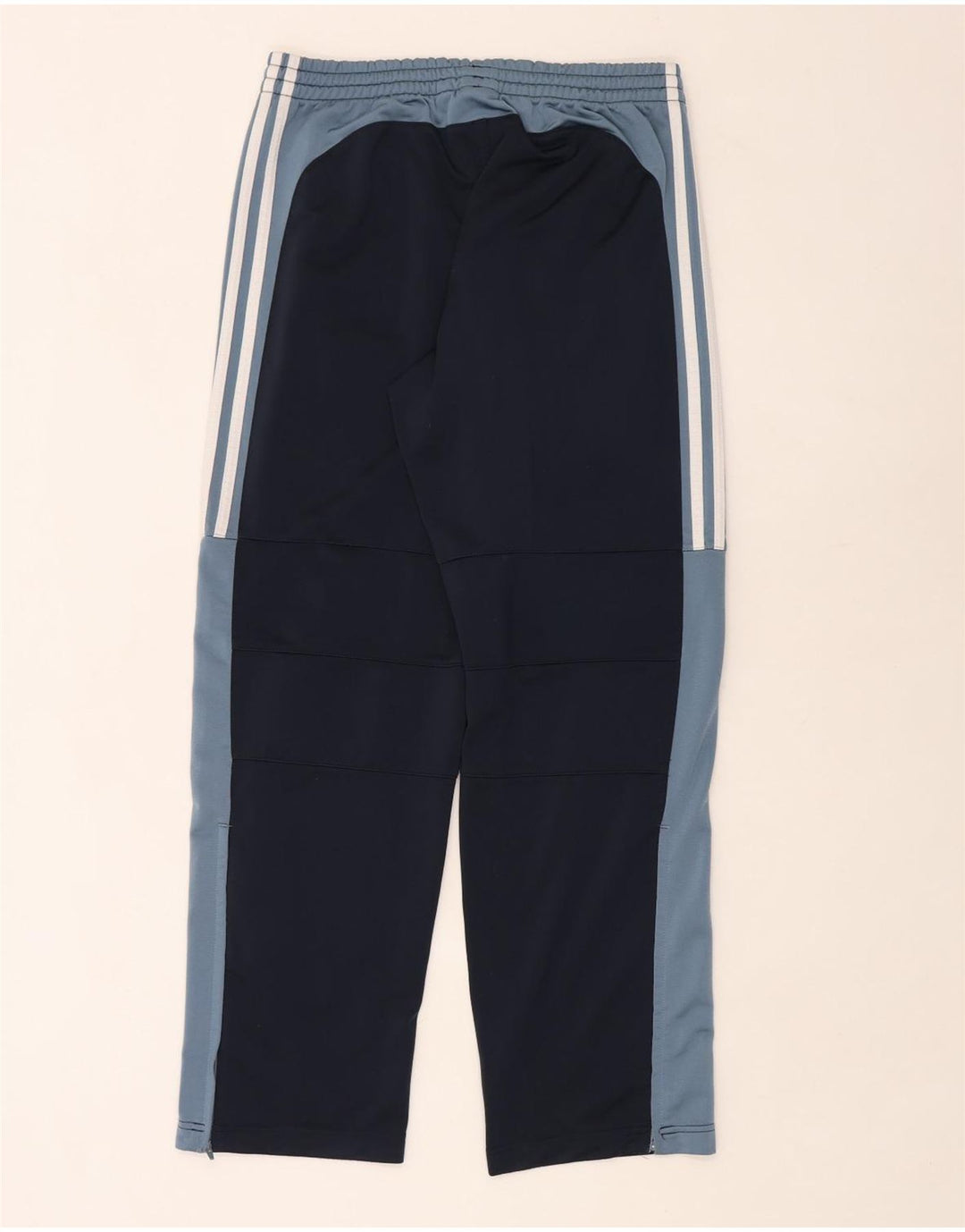 Pantaloni da tuta da uomo Adidas Small in poliestere color block blu navy