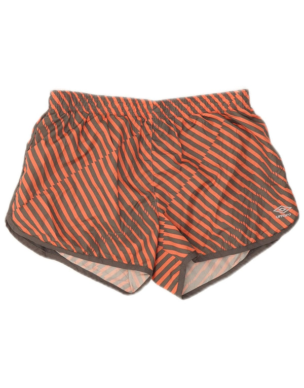 Pantaloncini sportivi da uomo Umbro in poliestere a righe arancioni medie