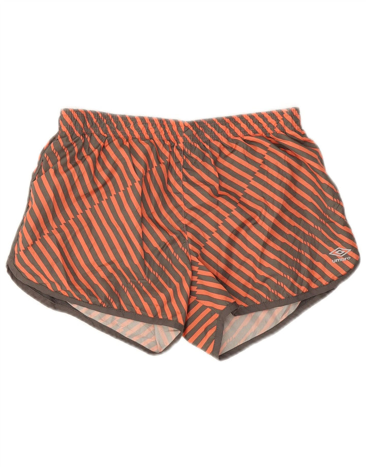 Pantaloncini sportivi da uomo Umbro in poliestere a righe arancioni medie