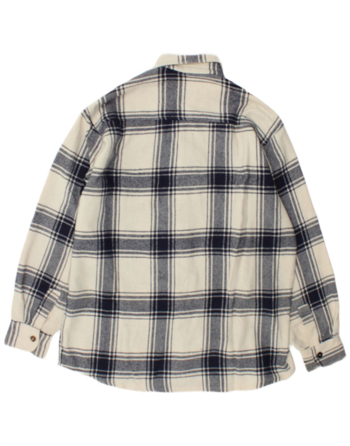 Camicia in flanella da uomo Junior.D XL scozzese bianco sporco