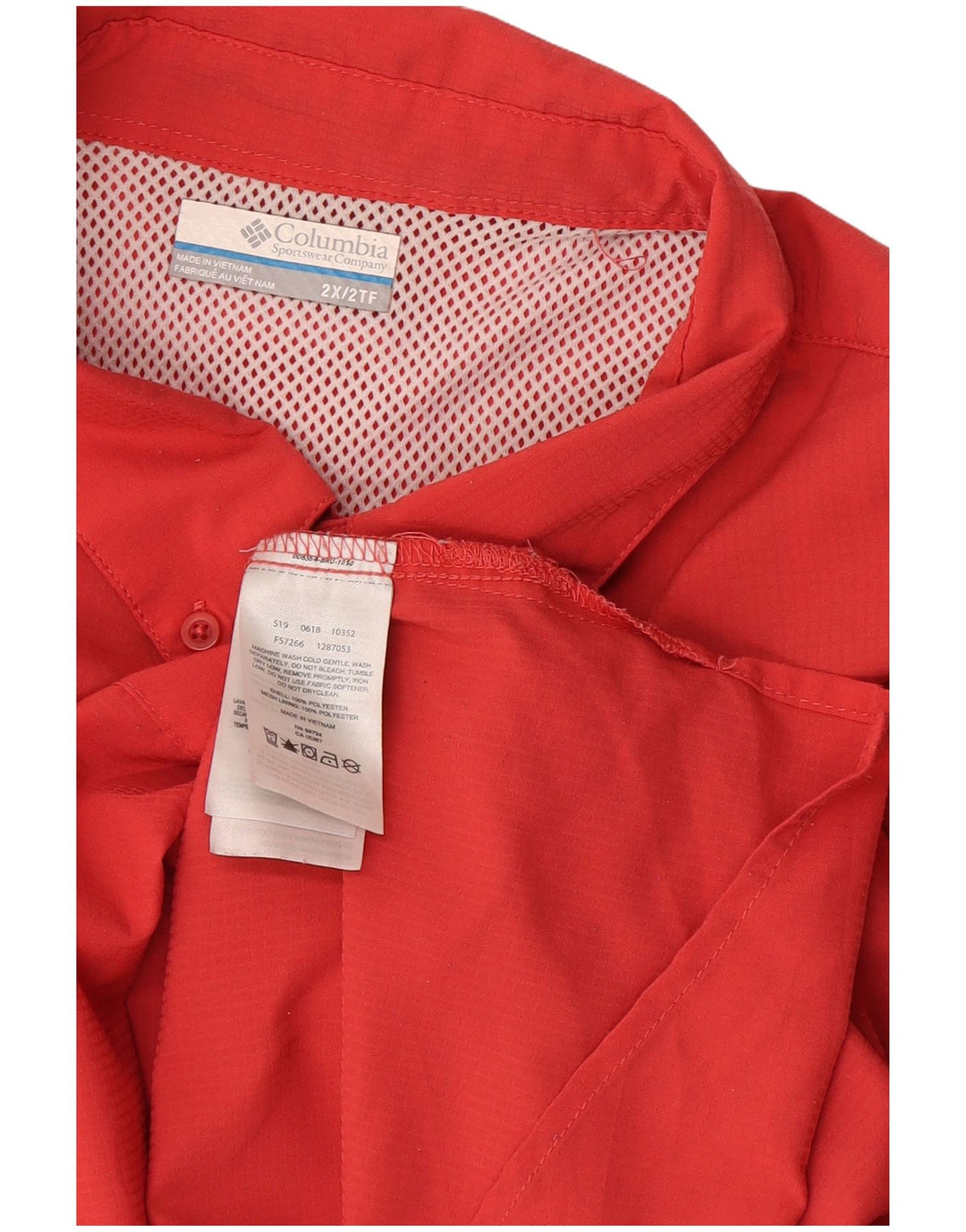 Camicia a maniche corte Columbia Omni-Shade da uomo 2XL Poliestere rosso