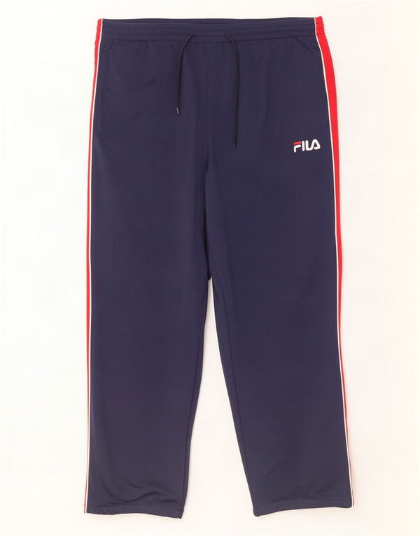 Pantaloni da tuta da uomo Fila XL in poliestere color block blu navy