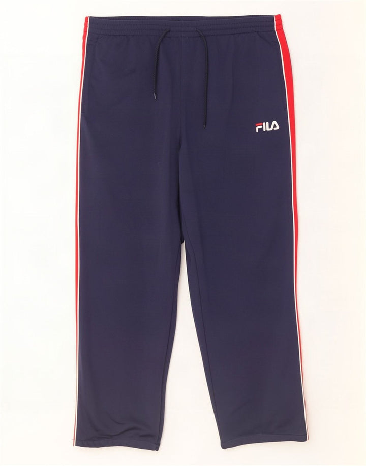 Pantaloni da tuta da uomo Fila XL in poliestere color block blu navy