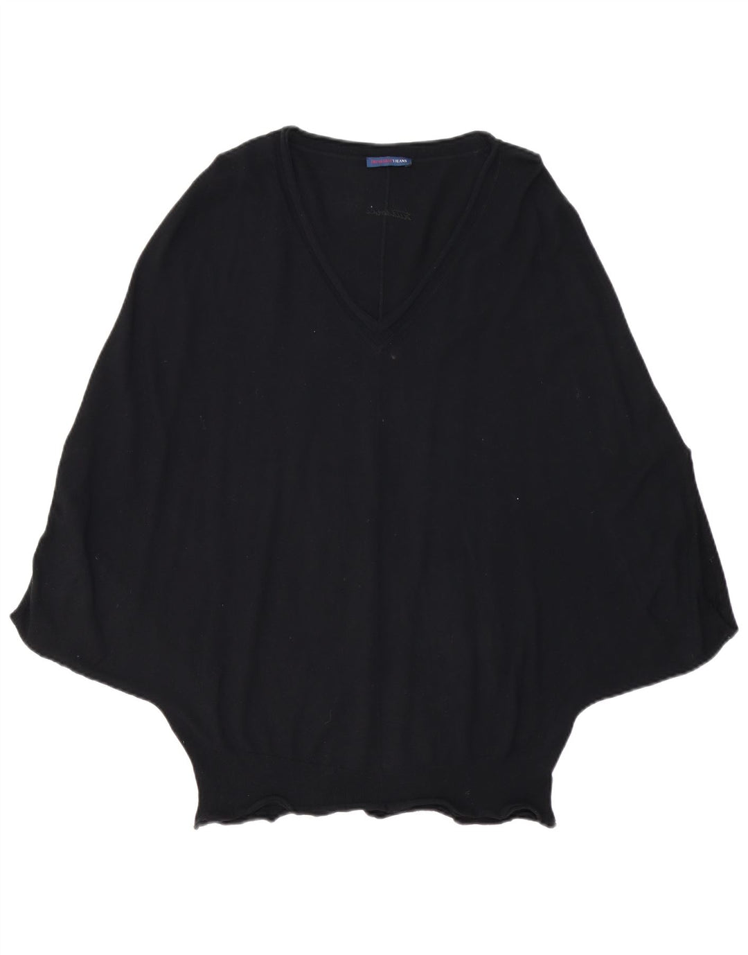 TRUSSARDI JEANS Maglione Poncho da Donna UK 14 Medio Nero Viscosa