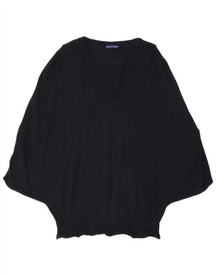 TRUSSARDI JEANS Maglione Poncho da Donna UK 14 Medio Nero Viscosa