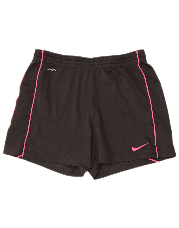 Pantaloncini sportivi Nike Dri Fit da donna UK 10 piccoli poliestere grigio