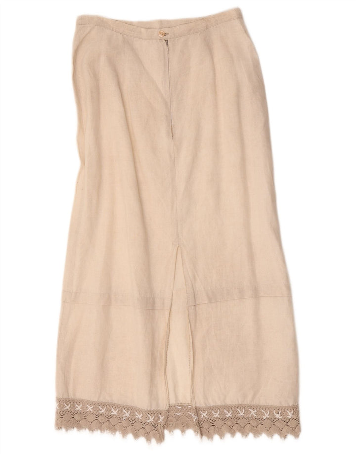 Gonna Longuette Donna L.Pucci IT 44 Media W28 Lino Beige