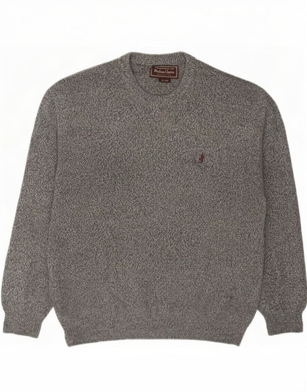 Maglione maglione girocollo da uomo Marlboro Classics XL lana screziata grigia